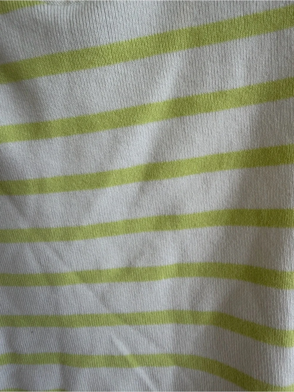 Zara White & Lime Striped Sleeveless Knit Tank